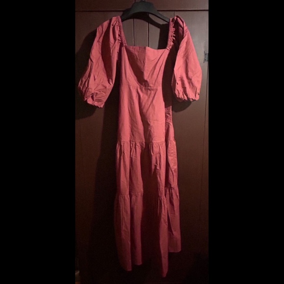 L*Space Bahia Open Back Peasant Maxi Dress Brick Red Size S - NWT - Picture 2 of 16